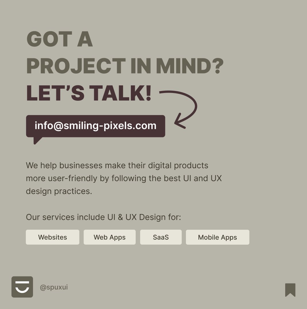 spuxui's tweet image. 🌐 Visit our website: smiling-pixels.com
📧 Start a conversation: info@smiling-pixels.com
📅 Book a free 30-minute discovery session:  calendly.com/sikanderazam/3…

#mobileappdesign #medicalappdesign #personalhealthtracker #MedicalTechUX #uiuxdesign #healthappuiux #spuxui