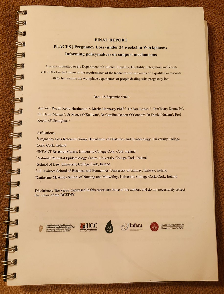 To clarify @NTBreakfast The #PLRG_PLACESproject #Workplace experiences of #PregnancyLoss Is complete & Report with recommendations was submitted by @PregnancyLossIE to @dcediy in Autumn 2023 This is not the reason for delay to the @labour Bill 👉🏻ucc.ie/en/pregnancylo…