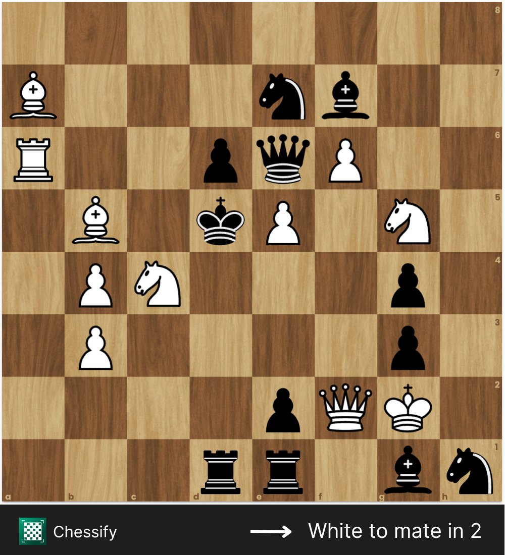 ChessifyMe's tweet photo. 🧐White mates in 2 https://t.co/UUmJnrQUXb