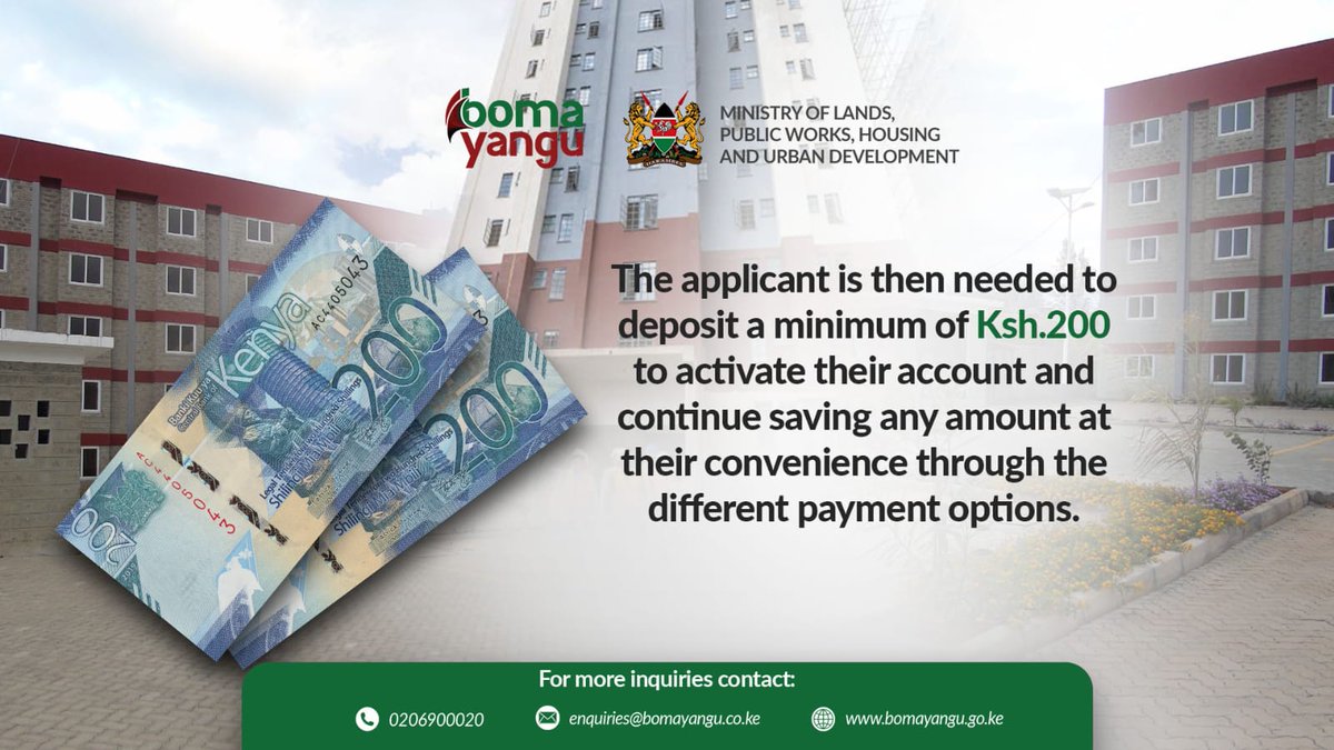 simplysubira's tweet photo. Are you a Kenyan with a national ID? This is it.register at Boma yangu portal and just ksh200 for activation.#AffordableHousingBill2023 https://t.co/gFxYxd356r