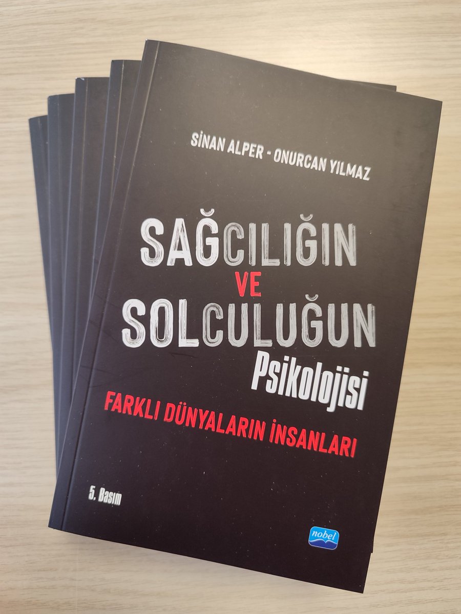 Sağcılığın ve Solculuğun Psikolojisi'nin 5. baskısı çıktı! Gösterdiğiniz ilgi için çok teşekkürler! @_onurcanyilmaz ile yazdığımız kitapta siyasi farklılıkları evrimsel ve psikolojik perspektiften açıklıyoruz. Satın almak için: nobelyayin.com/sagciligin-ve-…