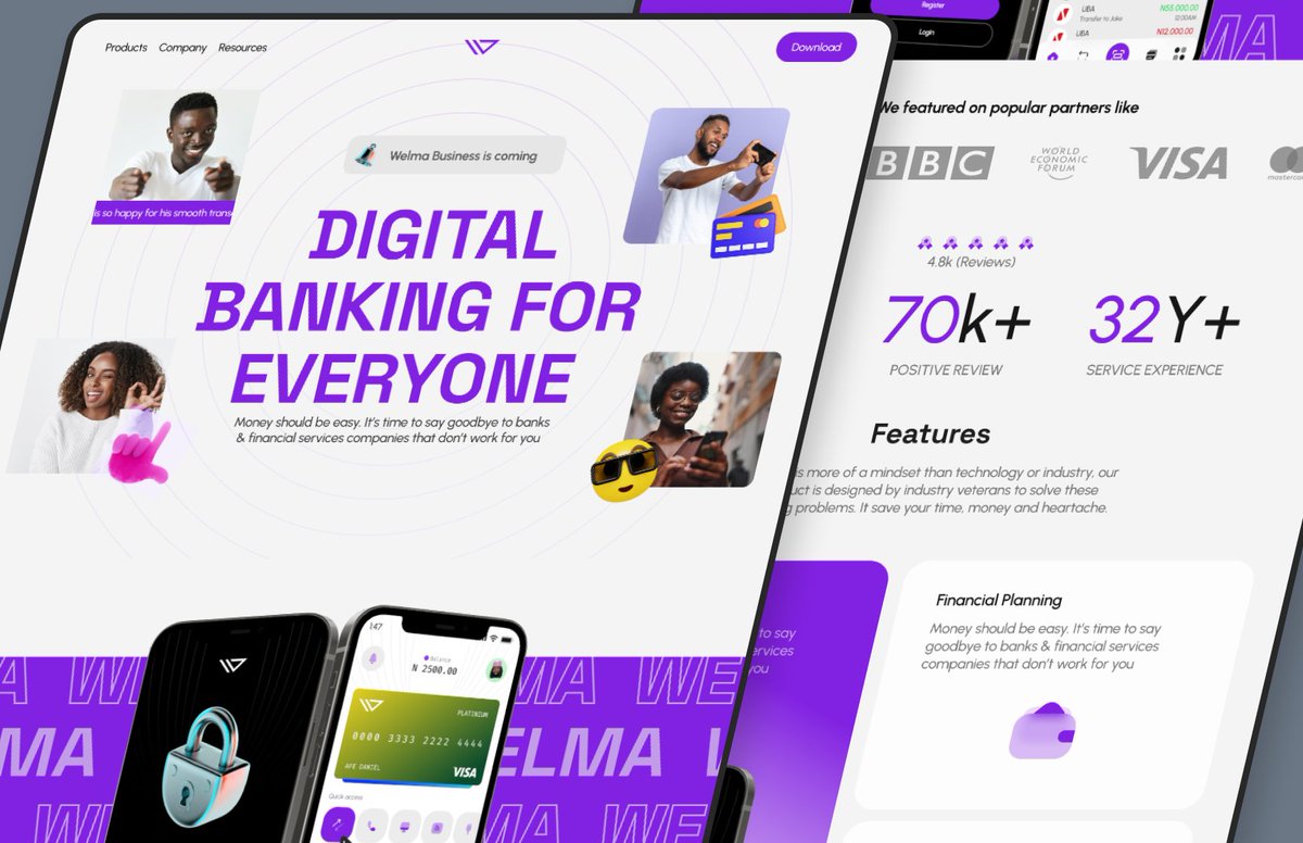 iamFuturCode's tweet image. Finally ending the project with a landing page. It's been an awesome journey working on Welma. I'll be dropping the case study soonest. But lemme drop these snapshots before the case study drops. 

What do you think about it?