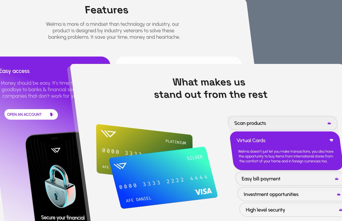 iamFuturCode's tweet image. Finally ending the project with a landing page. It's been an awesome journey working on Welma. I'll be dropping the case study soonest. But lemme drop these snapshots before the case study drops. 

What do you think about it?