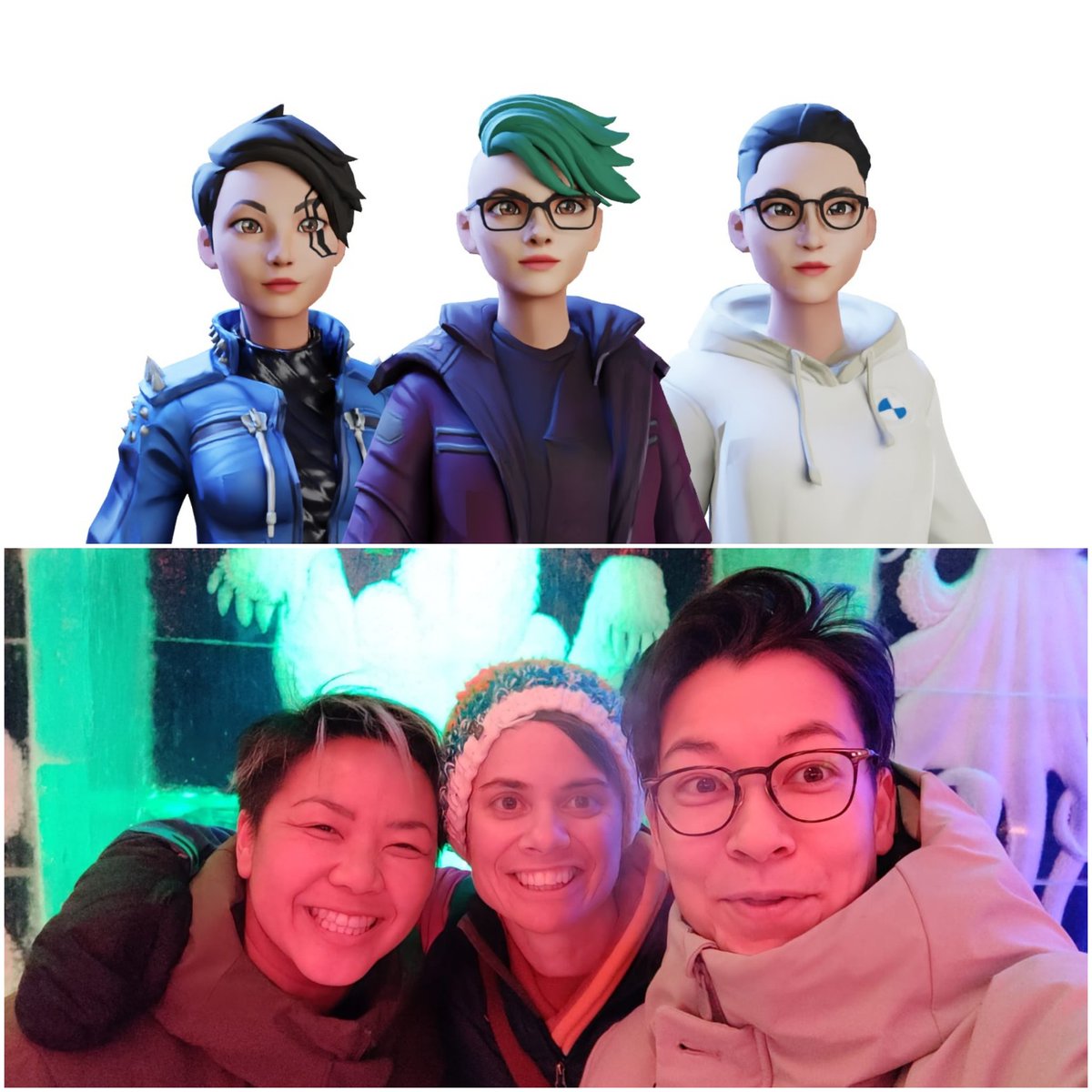👋🏻 Hi fam! We're the three otters -- Tiff, Lou, and Aya. It's so great to meet you! We create digital worlds to give our physical one a fighting chance. 🧵

 #virtualrealityworld #virtualrealitygames #videogames #spatial #readyme #girlsthatcode #girlswhogame