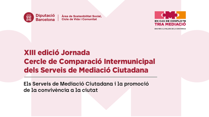 🔴Arrenca la XIII Jornada del Cercle de #ComparacióIntermunicipal dels Serveis de #MediacióCiutadana: “Els Serveis de Mediació Ciutadana i la promoció de la #convivència a la ciutat"

✅bit.ly/JornCercleMedi…

#SocialDiba 

Segueix-la en aquest 🧵amb l’etiqueta: #MediacióDiba ⬇️