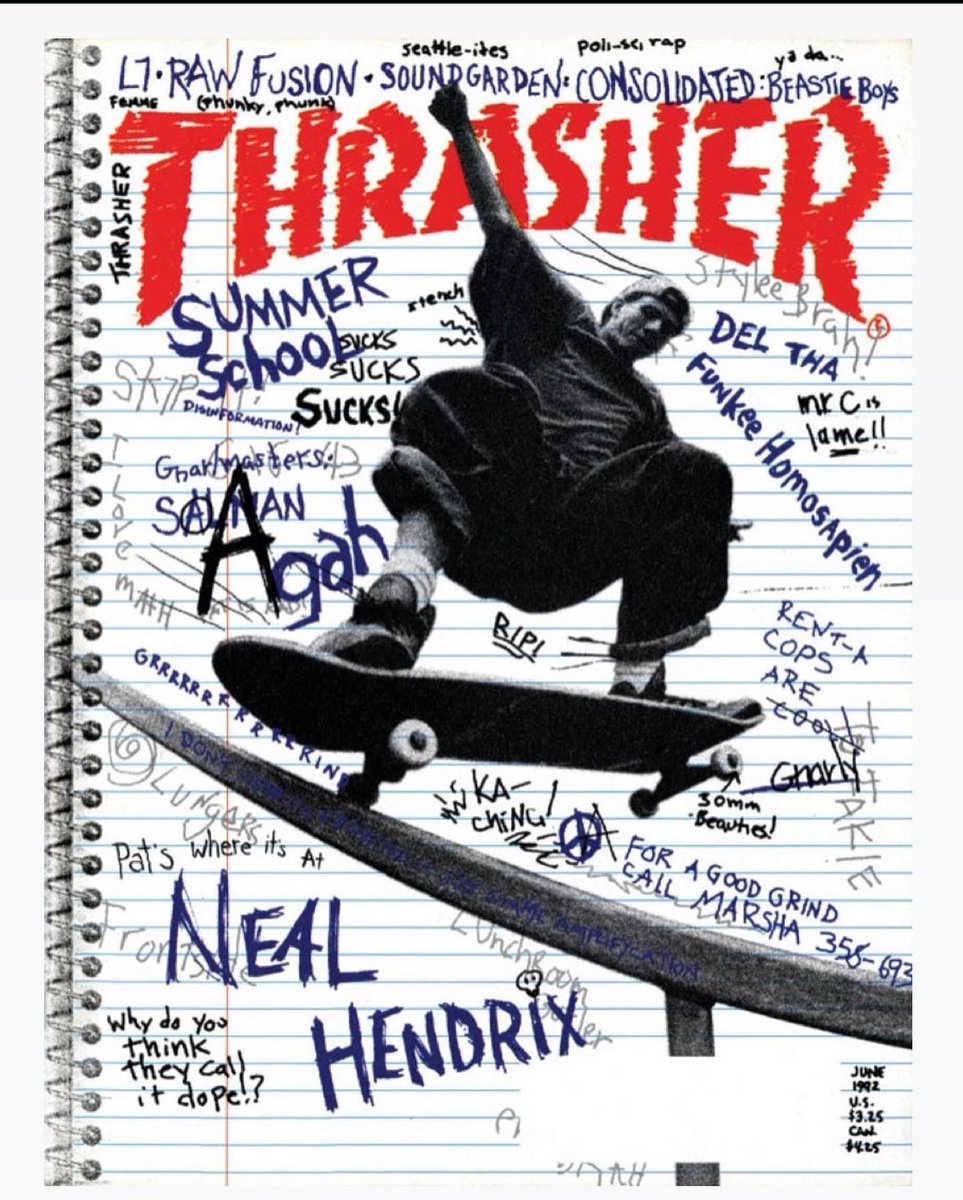 Capsul__'s tweet photo. #ThrasherThursday 🙌🏽
50 years of @pduffplanb , one of the greatest to ever do it 🛹 
Pat has graced the covers of numerous skate magazines. However, his first ever cover appearance was for @thrashermag ‘s June ‘92 feature. The same cover is featured on the Thrasher June 92 Tee. https://t.co/p0zcHTlEw2