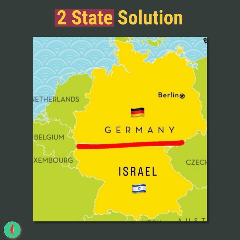 Look at this map Olaf, Ursula. Your country did the holocaust. Why didn't your country pay the price but the people from another country, facing another holocaust? Here is your 2 state solution
<a href="/Bundeskanzler/">Bundeskanzler Friedrich Merz</a>

<a href="/vonderleyen/">Ursula von der Leyen</a>
#lanz #grundrechte #ricardalang #faschisten #köln #koeln