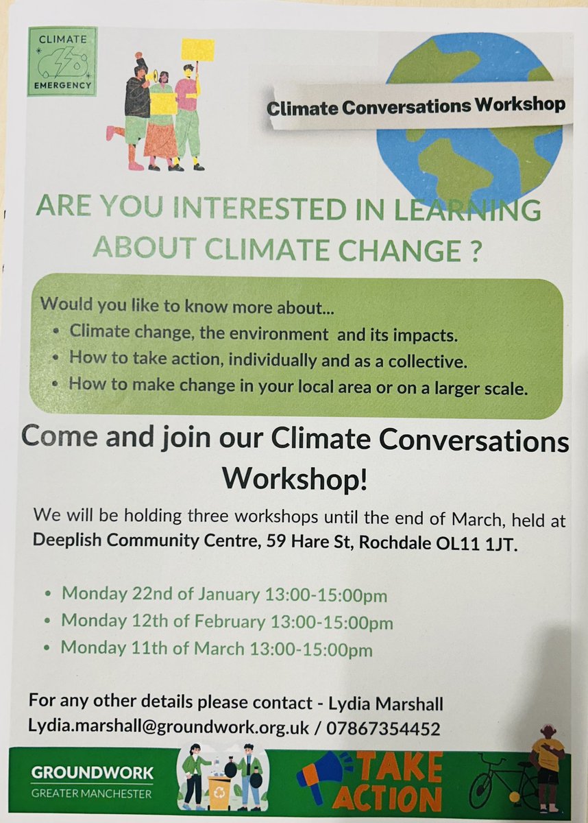 Deeplish C C (@deeplishcc) on Twitter photo Are you interested in Climate change? Its impact and our actions! We are holding interactive and informative conversations <a href="/deeplishcc/">Deeplish C C</a> on
Monday, 22nd Jan 1pm -3pm,
Monday, 12th Feb, 1pm - 3pm
Monday, 11th March, 1pm - 3pm
Feel free to participate..@GroundworkGM Are you interested in Climate change? Its impact and our actions! We are holding interactive and informative conversations <a href="/deeplishcc/">Deeplish C C</a> on
Monday, 22nd Jan 1pm -3pm,
Monday, 12th Feb, 1pm - 3pm
Monday, 11th March, 1pm - 3pm
Feel free to participate..@GroundworkGM