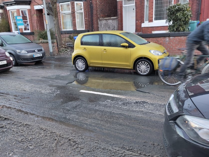 Hi <a href="/unitedutilities/">United Utilities</a> &amp; <a href="/ManCityCouncil/">Manchester City Council</a>  there's a hot spring in the middle of Marshall road Levenshulme. Water is flowing!! Live scenes.