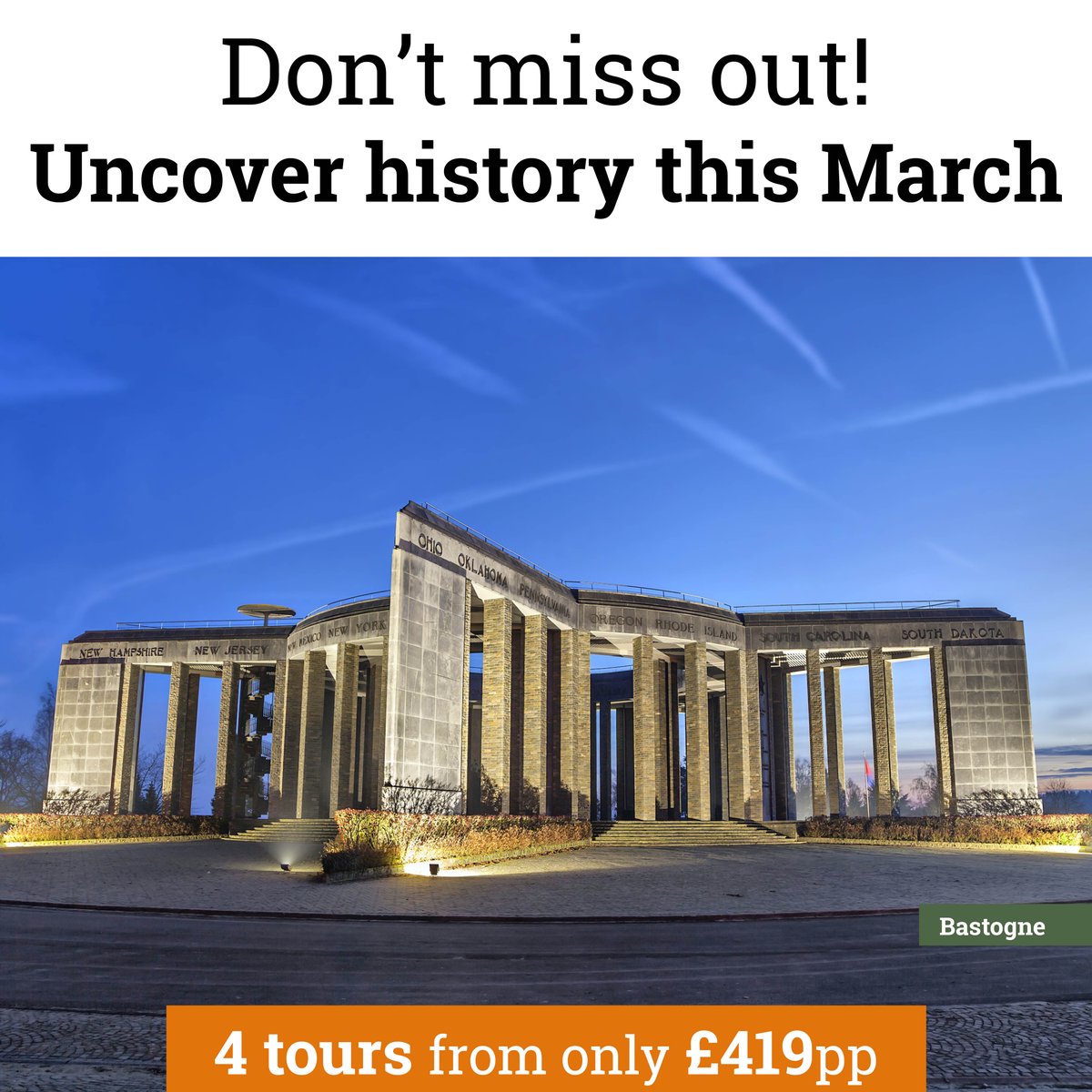 There's still time to join us on some of our first departures of 2024. This March, explore the history of Operation Market Garden, the Battle of the Bulge, and more. Book today and visit the sites where history was made in a matter of weeks >> ow.ly/o9HH50QrLp1