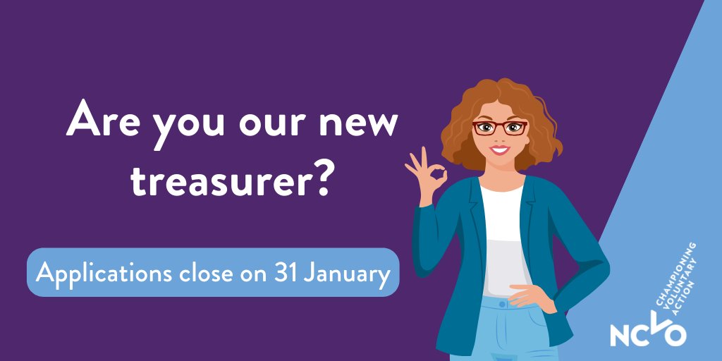 📢 You can still apply for our treasurer role!

Submit your application by 31 January and help us make a positive impact in the voluntary and community sector: ncvo.org.uk/get-involved/w…