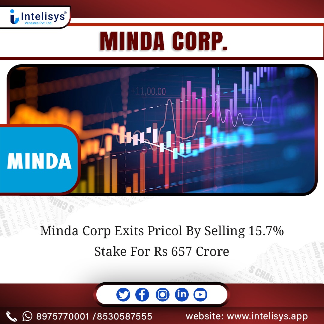 Minda Corp Exits Pricol By Selling 15.7% Stake For Rs 657 Crore
.
#securityindustry #electronicmanufacturing #stake #stakeholders #growthanddevelopment #dailynews #dailynewsupdates #dailymarketupdate #newsupdates #marketnews #marketupdates #stockmarketindia #dailyposts