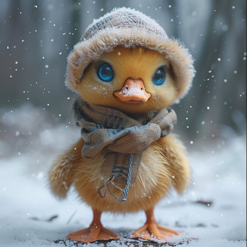 Cute littlw duck in winteroutfit 
#AIArtCommuity #ai