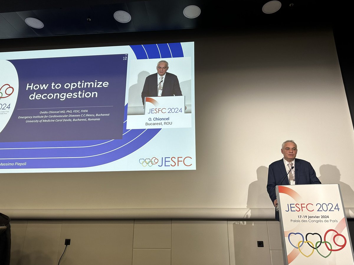 “Romania loves France”: those are the introductory words of # Prof Ovidiu Chioncel lecture on “decongestion” in the French Annual Meeting of Cardiology, Paris. 🇫🇷 also loves 🇷🇴!!! Thanks to #JESFC2024 and @HFA_President for organizing this great workshop!