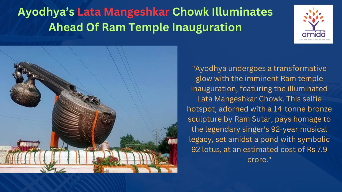 #AyodhyaTransforms #RamTempleInauguration #LataMangeshkarChowk #CulturalHeritage #BronzeSculpture #RamSutarArt #MusicalLegacy #TouristAttraction #CityOfAyodhya #CulturalRevival
#amidaedutech
#upsc
play.google.com/store/apps/det…