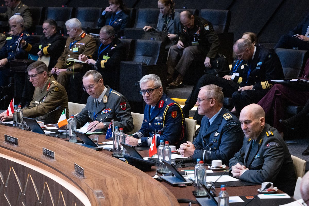 CMC_NATO's tweet photo. When it comes to security, there is no such thing as regional. All security is interconnected.

Glad to have 🇦🇺🇦🇹🇮🇪🇯🇵🇰🇷🇳🇿🇨🇭 join #NATOCHoDs to discuss how #NATO &amp; Partners can work more closely together. https://t.co/UObjrQR723