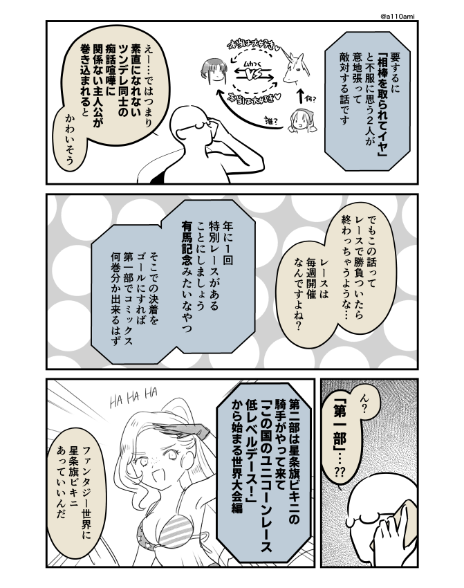 新連載を考える漫画家と編集のオリジナル漫画(のネーム ) ユニコーンレース編(3/3)