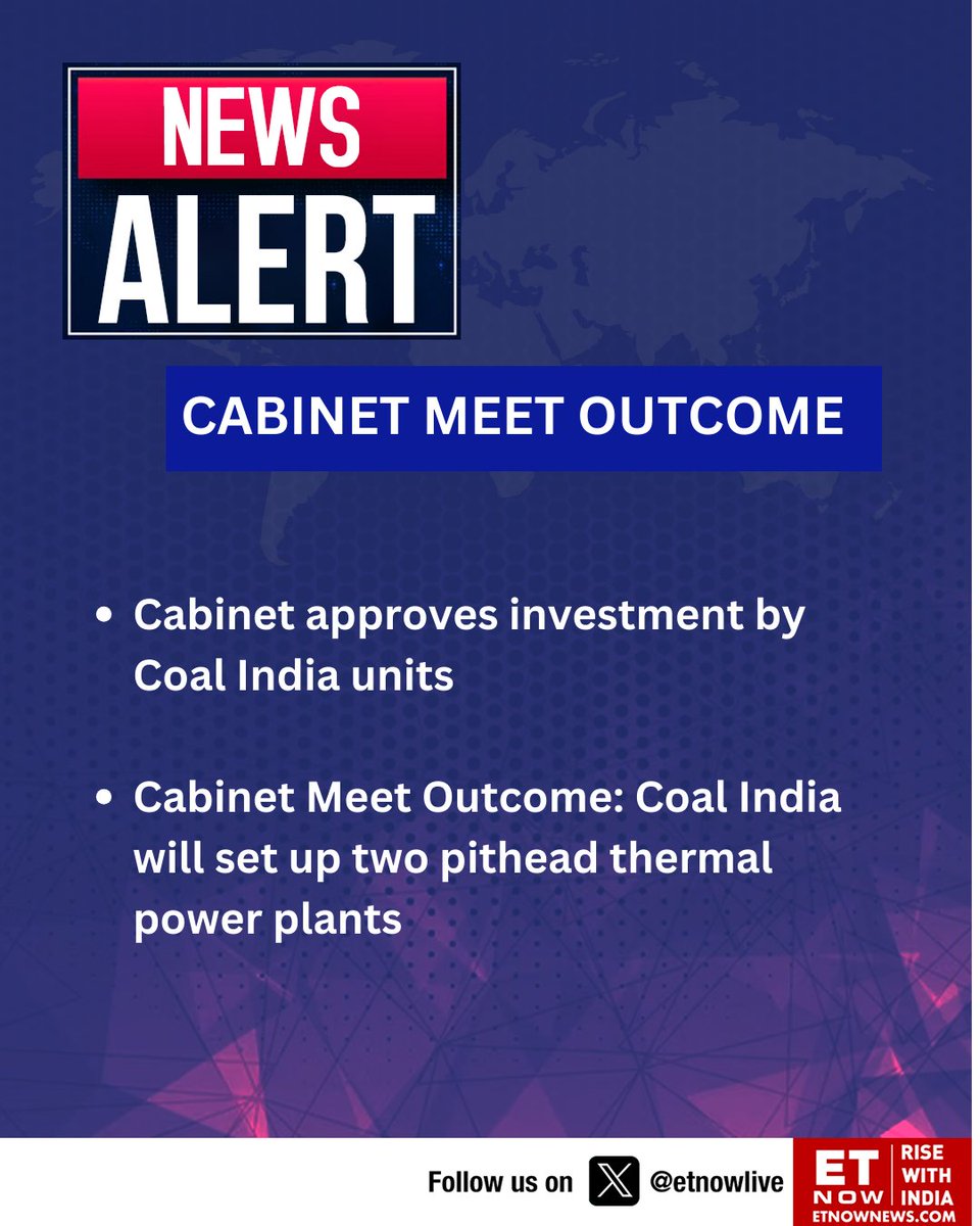 News Alert | Cabinet approves investment by Coal India units

#thermalpower #Cabinet