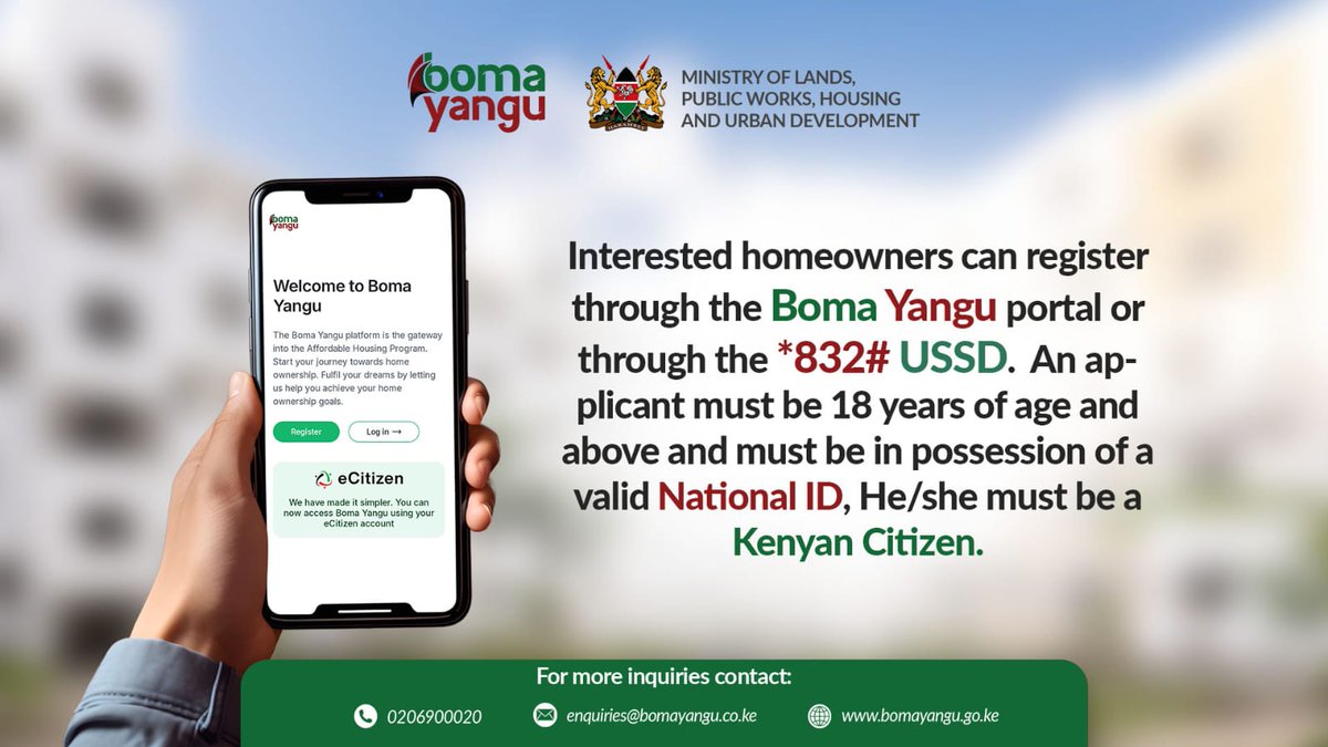 slandelflaked's tweet photo. Eligibility criteria for affordable housing can vary based on location and specific programs, but common factors include income level, household size, and citizenship status.
With Boma Yangu it is simple
#AffordableHousingBill2023
Register today https://t.co/6WuDr2c5YR