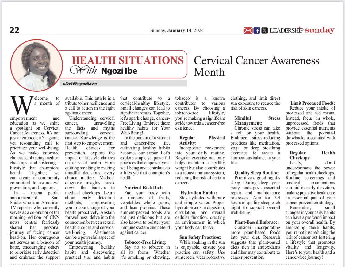 nibe_44's tweet photo. Cervical cancer awareness month… https://t.co/ycmb0NXoFK
