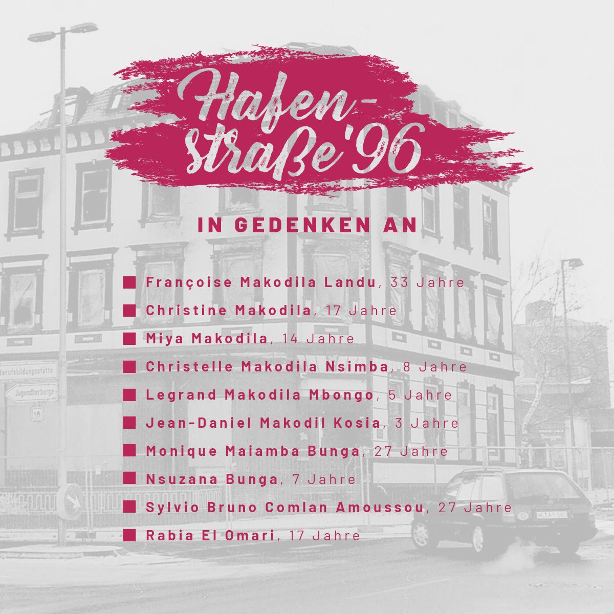 Wir gedenken der Opfer des rassistischen Brandanschlags von 1996 in der Hafenstraße 52 in Lübeck. Unsere Solidarität gilt den Überlebenden und allen Betroffenen rassistischer Gewalt.

#Lübeck #NoNazisSH #Antifa #RassismusTötet #HafenstraßenMordUnvergessen