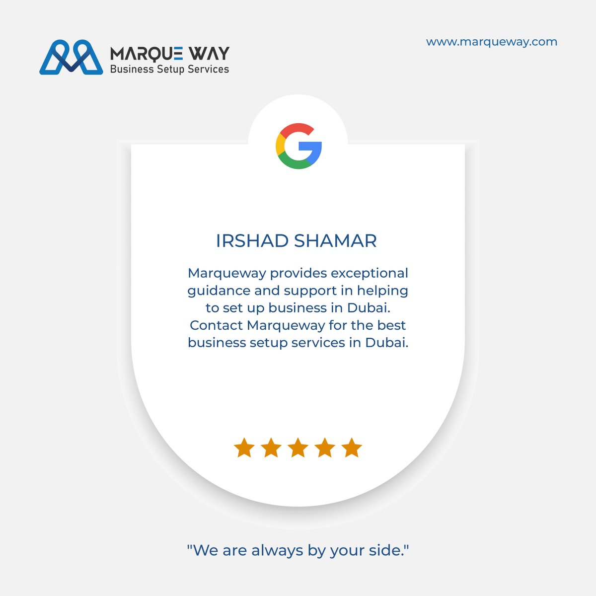 marquewaygroup's tweet photo. Thank you, Mr. Irshad Shamar, for all these kind words. We will always be here for you at any time.

#Marqueway #businesssetupdubai #businesssetupconsultants #review #customerfeedback #customerservice #happyclients #googlereview #positivewords #response #happycustomer https://t.co/yfbRUEBTQ8
