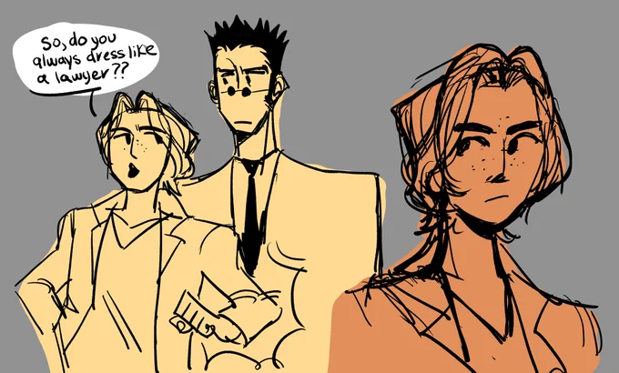 Got back to thinking about oc thats leorios roommate/ college BFF.