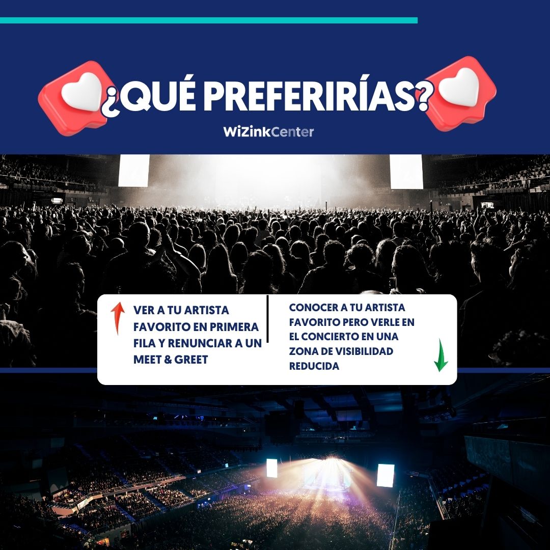 MovistarArenaEs's tweet photo. ¿Qué preferirías? Decisión complicada ⚡️

🔁 Primera fila
❤️ Meet &amp; Greet https://t.co/TGStWIvs1p