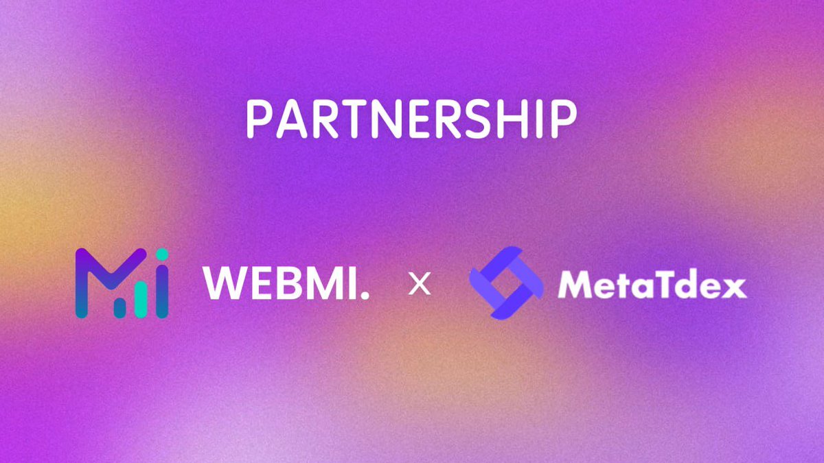WebmiPro's tweet photo. 🔥We’re thrilled to announce partnership with @MetaTdex. 🎊
🎁5 X Legend Pass WLs to win: RT, Like, & Tag 3 friends.
MetaTdex is Next Generation Super Exchange and Web 3.0 Operating System.
#Webmi #Giveaway https://t.co/uoUhlnPOQh