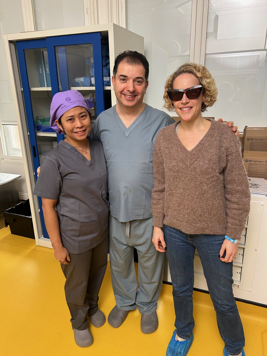 In awe of the skills of Samer Hamada & @sancylow & the incredible team @eyecliniclondon . Eye surgery was mildly terrifying for me but they made it look easy. Taking a few weeks to heal but back soon @Channel4News & @TimesRadio with 20/20 vision to see & report on the world.