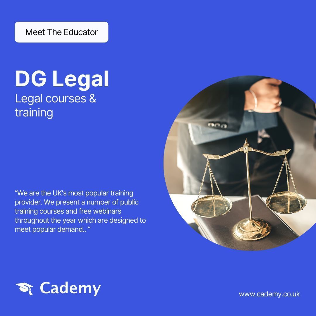 cademy__'s tweet image. 🦉 Meet the Educator: DG Legal -  specialist advice, assistance and support to organisations offering legal advice and services.
👉 Discover their courses by searching for DG Legal on cademy.co.uk
#Educator #CourseProvider #EducationDirectory #Cademy 
@DGLegalLtd