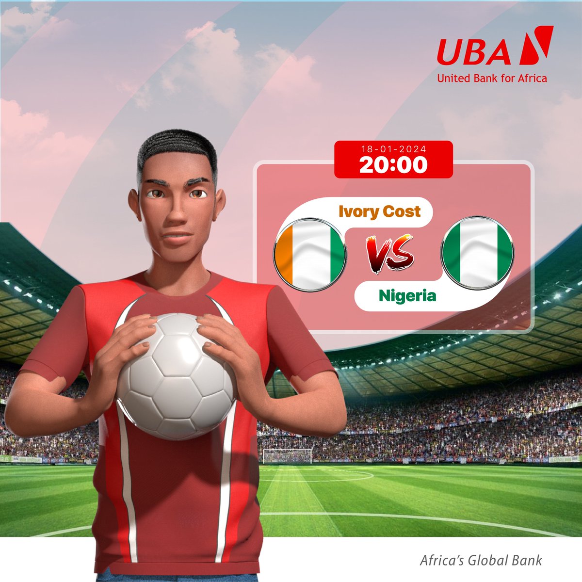 We're all looking in your direction now 'Nigeria' home of @UBAGroup. So friends, how many goals for the giant of Africa? The first 4 Right Predictions win 5k worth of Airtime. #AfricasGlobalBank
