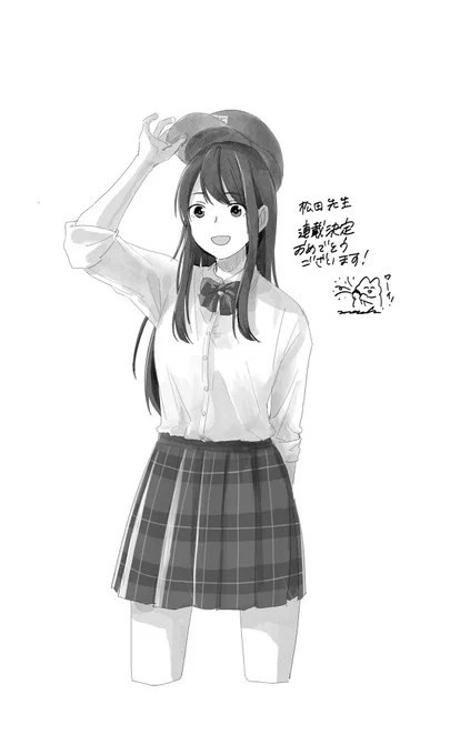またまた! 謎の黒髪美少女のファンアートをいただきました! (  )
