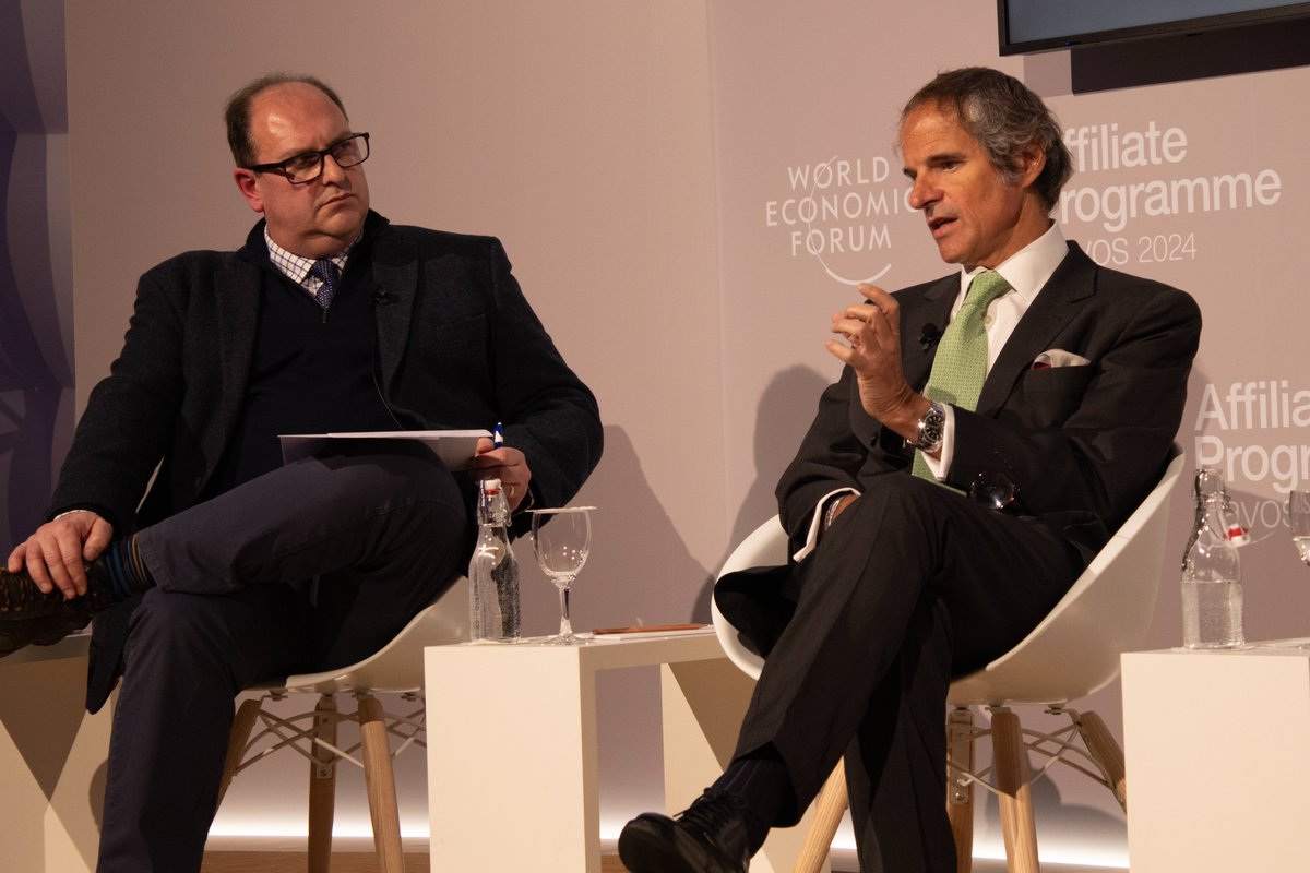 @TheLancetOncol's Editor-in-Chief interviewing @iaeaorg's DG @rafaelmgrossi at #WEF24 on global cancer control. To quote the DG's concluding remark: we need less talk, more action!