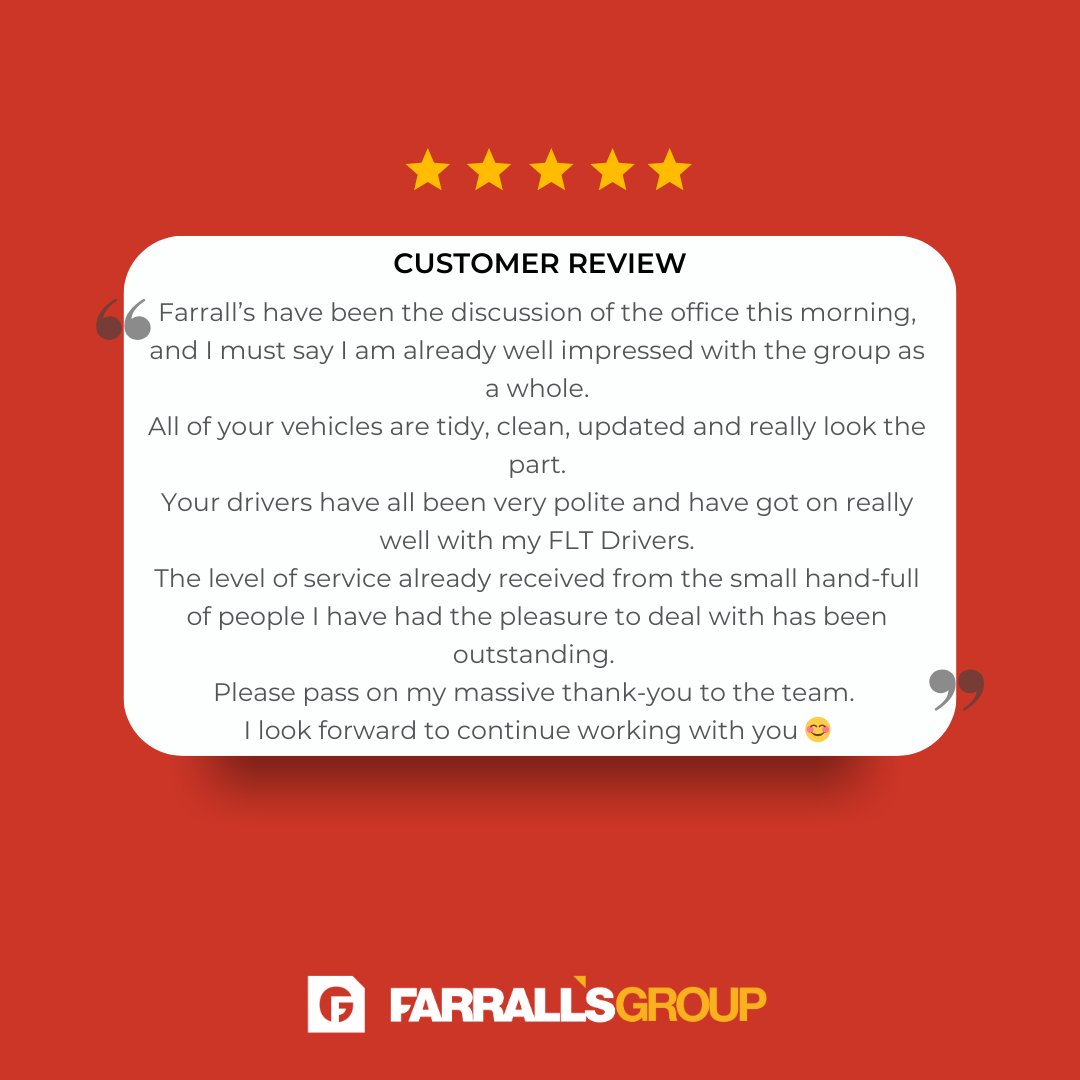 Farrall's Group (@farralls_tspt) on Twitter photo Don't just take our word for it... Hear what our customers have to say.
Discover the exceptional service that we take great pride in.
☎️ 03300020348
💻 farralls.co.uk
✉️ sales@farralls.co.uk
#familybuisness #logisticssolutions #TeamFG #palletdeliveries Don't just take our word for it... Hear what our customers have to say.
Discover the exceptional service that we take great pride in.
☎️ 03300020348
💻 farralls.co.uk
✉️ sales@farralls.co.uk
#familybuisness #logisticssolutions #TeamFG #palletdeliveries