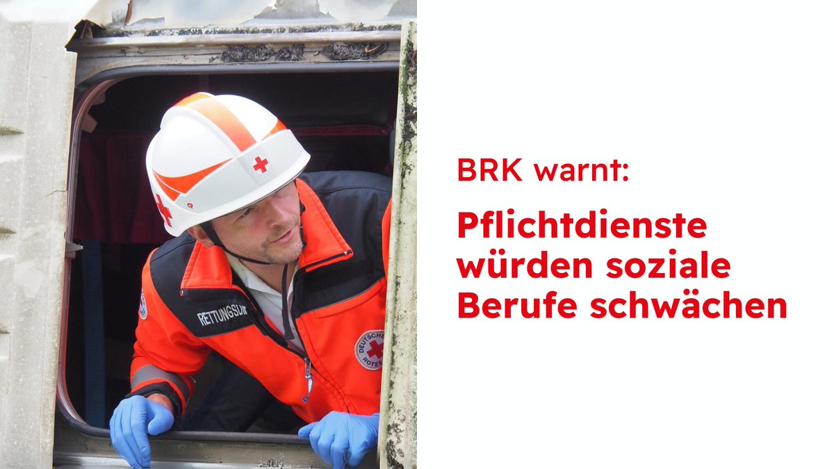 ⛑️ BRK warnt: Pflichtdienste würden soziale Berufe schwächen, nicht stärken. Wir sind kein Fan der immer wiederkehrenden Dienstpflicht-Vorstöße. Warum, erklären wir auf unserer Webseite: go.brk.de/3SmOujv