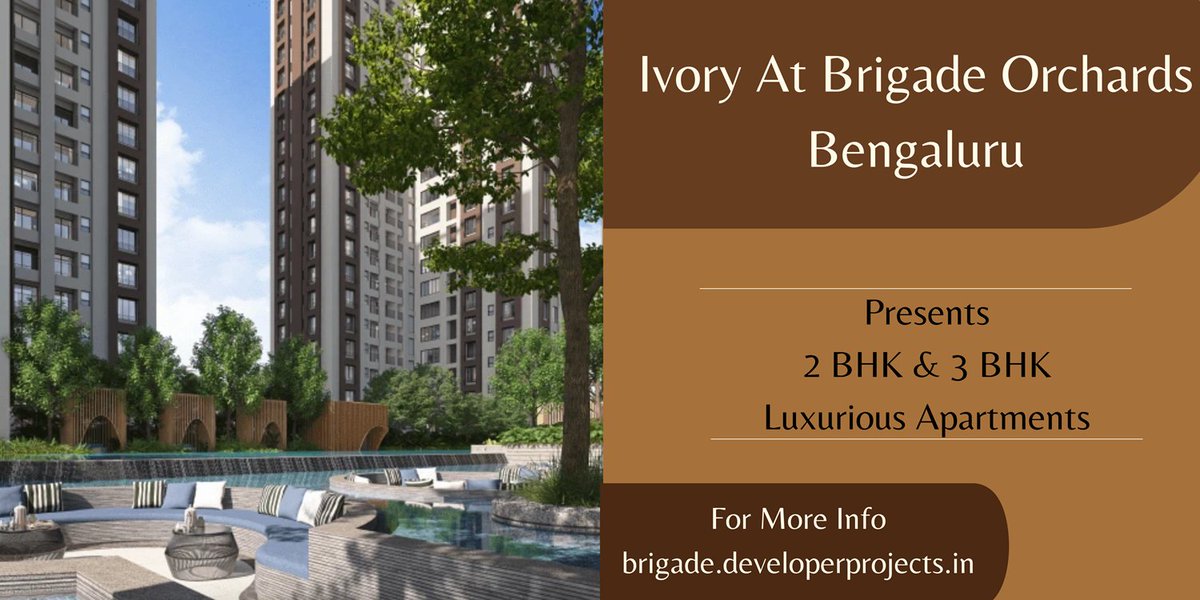 creating_life01's tweet image. Ivory At Brigade Orchards Devanahalli is a new luxurious residential property in Bangalore. This project offers residential apartments with modern features.
For More Info
Visit: shorturl.at/bu078
#IvoryAtBrigadeOrchards
#IvoryAtBrigadeOrchardsDevanahalli
#IvoryAtBrigade