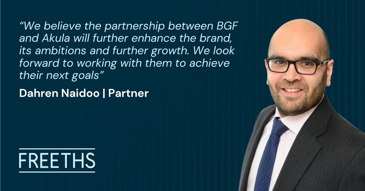 We have advised King's award-winning marine-grade outdoor furniture manufacturer, Akula Living on its partnership with @BGFinvestments🤝 Read more below 👇 freeths.co.uk/2024/01/18/fre… #CorporateLaw #Investment #Hospitality