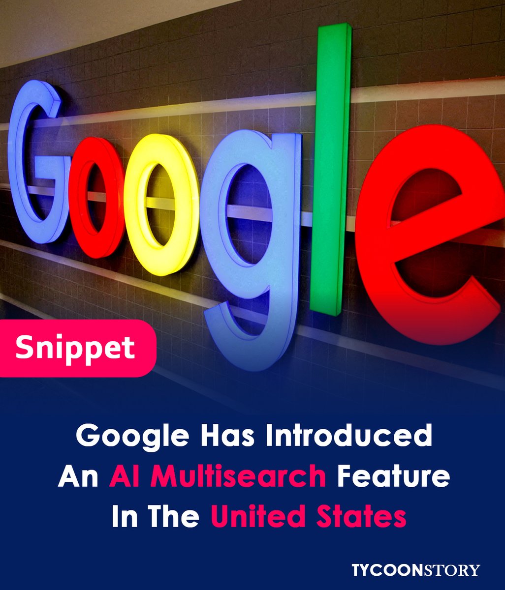 TycoonStoryCo's tweet image. Google Launches Its Ai Multisearch Function In The Us.

#GoogleAI #Multisearch #SearchInnovation #AITechnology #GoogleSearch #ArtificialIntelligence #Search #DigitalInnovation #US #SmartSearch #GoogleUpdates #smartphones @Google 

tycoonstory.com