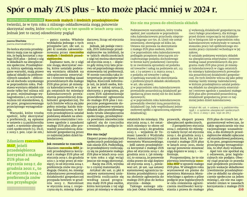 RzecznikMSP's tweet photo. 👉 "Jeżeli przedsiębiorca korzystał z Małego ZUS Plus od stycznia 2019 r. do grudnia 2021 r., to od stycznia 2024 r. preferencja znów mu przysługuje" - twierdzi @AdamAbramowicz1 @RzecznikMSP❗️

Więcej⬇️
https://t.co/7IbGz38FlV https://t.co/hIgtIdggwj