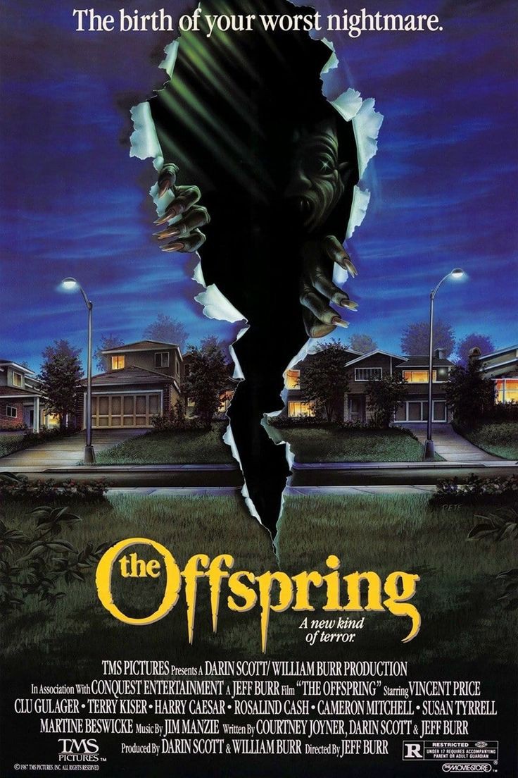 USA movie poster for #TheOffspring aka #FromAWhisperToAScream (1987 - Dir. #JeffBurr) #VincentPrice #CluGulager #RosalindCash #CameronMitchell #SusanTyrell #MartineBeswick