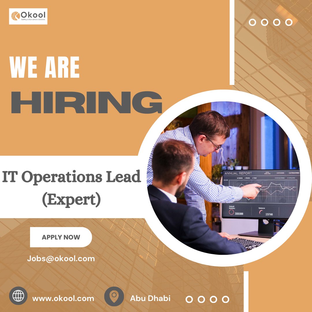 One of our leading clients is hiring for the position of IT Operations Lead (Expert)👩‍💻👨‍💻

 #operationsmanagement #ITProfessionals #softwaredefinednetworking #CloudPlatform #MonitoringTools #abudhabi #uae #staffingservices #staffingsolutions #recruiting #manpowerservice #okool