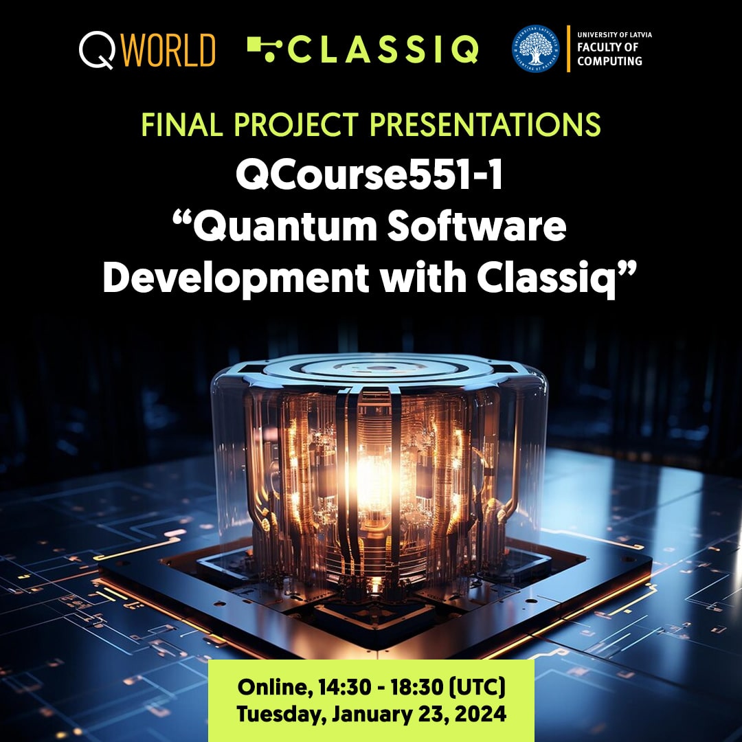 #Quantum #Software #Projects with #Classiq🤩 🕰️Online, 14:30-18:30 UTC, Tuesday, Jan 23! Eleven projects by QCourse551-1 students working four months with @ClassiqTech mentors❤️ Click for the registration: forms.gle/4C6EVXFin8RX3P… #QWorld #Research #Education #Ecosystem