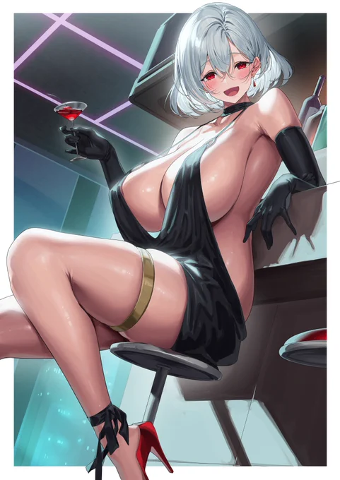 白髪娘 ドレス 