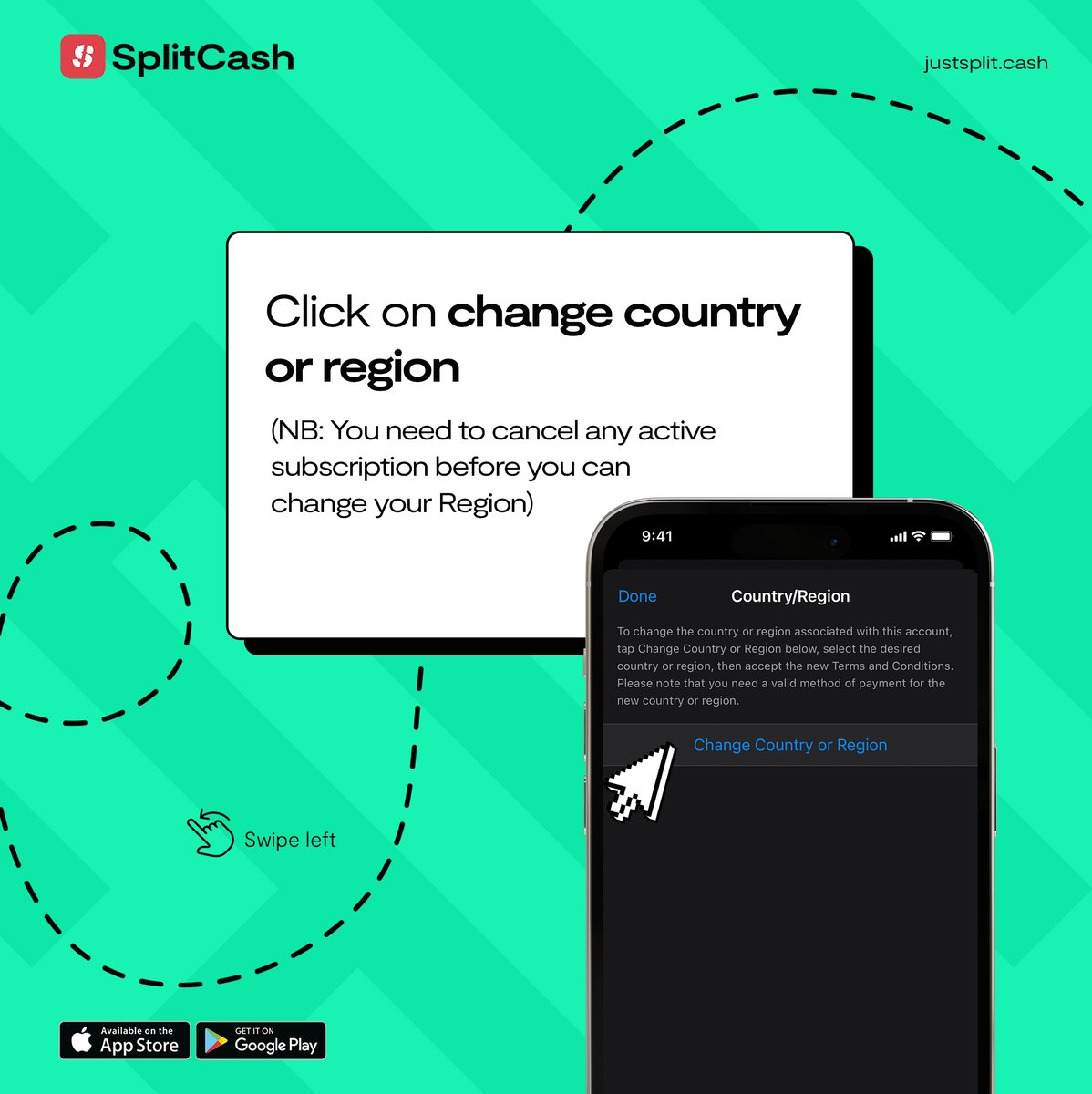 usesplitcash's tweet photo. Here is how to change your Apple region on your iPhone! This can come in handy when you want to download apps not available in your region or make certain Apple payments💪 https://t.co/HfM2ulF9wY