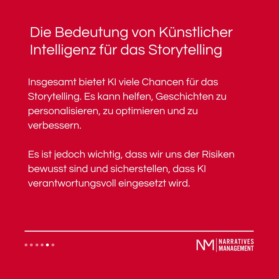 NarrativesMgmt's tweet photo. 🤖Von grenzenlosen Möglichkeiten bis hin zu potenziellen Stolpersteinen – Künstliche Intelligenz wird zunehmend auch in kreativen Prozessen wie #Storytelling eingesetzt.
Welche Chancen und Risiken hält die Zukunft des Geschichtenerzählens mit KI bereit?🌐 💡
#AI #KI #Zukunft https://t.co/N4HiegndmK