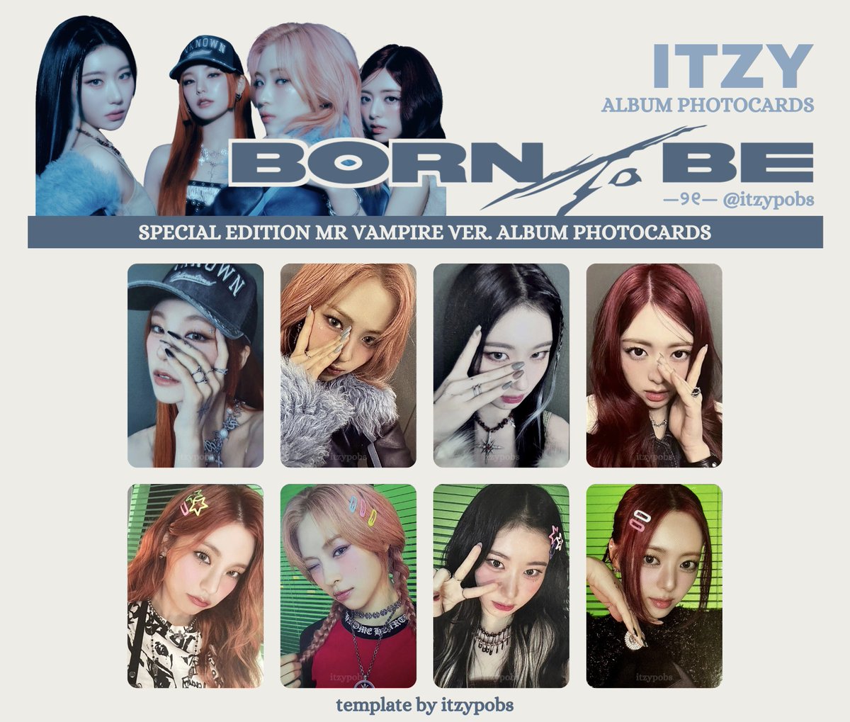 ❤️‍🔥 ITZY BORN TO BE album photocards 있지 포카 template