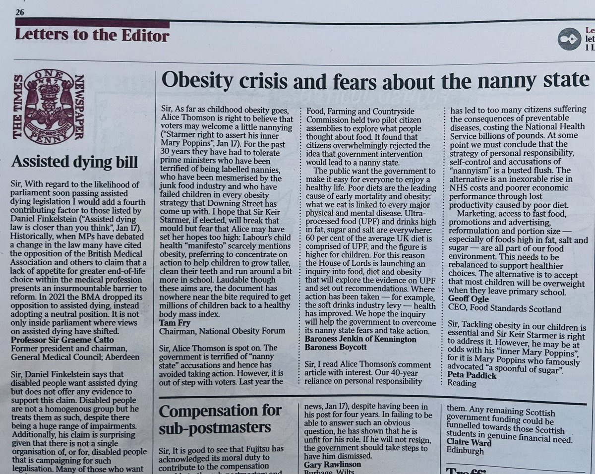 The public wants government intervention on diet & sees that politicians use nanny state fears as an excuse for inaction, as found by @FFC_Commission 👇 And @Baronessjenkin & @RosieBoycott announce new Special Inquiry in the House of Lords examining Food, Diet & Obesity incl UPF