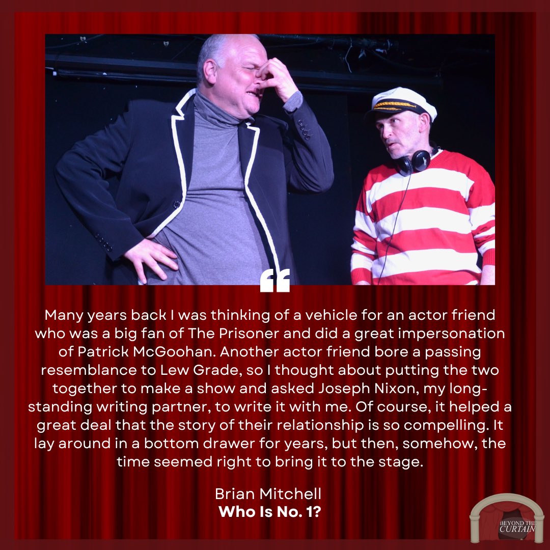 Beyond The Curtain (@beyondcurtain12) on Twitter photo “I hope they enjoy the story and want to rush back home to watch The Prisoner, while recognising how eerily prescient McGoohan’s vision was”
Writer Brian Mitchell discusses Who Is No. 1? which plays at <a href="/CourtyardHoxton/">The Courtyard Theatre</a> from 23rd - 27th January.
beyondthecurtain.co.uk/2024/01/brian-… “I hope they enjoy the story and want to rush back home to watch The Prisoner, while recognising how eerily prescient McGoohan’s vision was”
Writer Brian Mitchell discusses Who Is No. 1? which plays at <a href="/CourtyardHoxton/">The Courtyard Theatre</a> from 23rd - 27th January.
beyondthecurtain.co.uk/2024/01/brian-…