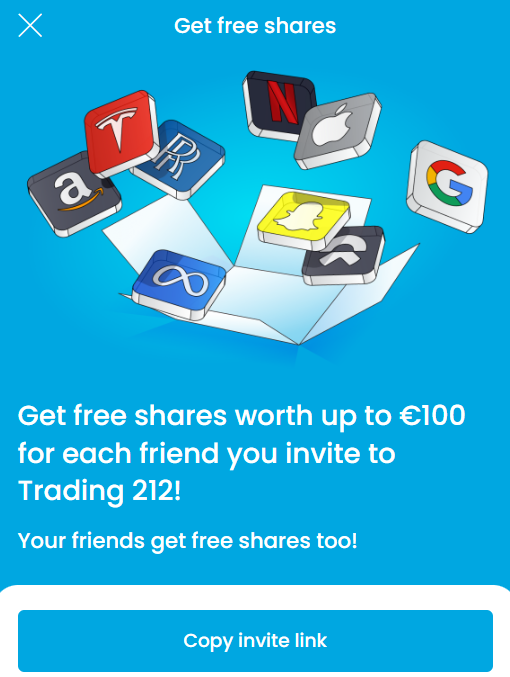 JamTooBelleToGo's tweet photo. Referral Link Trading 212
100€ of free stocks for opening an account in Trading212 and deposit 1€.
I still have 5/5 free seats.
Code: 17sPBCR79Y
Link: https://t.co/qlLHlfESqV

#traderepublic #Boursorama #Fortuneo #trading212 #Parrainage https://t.co/a7QBYTAqw2